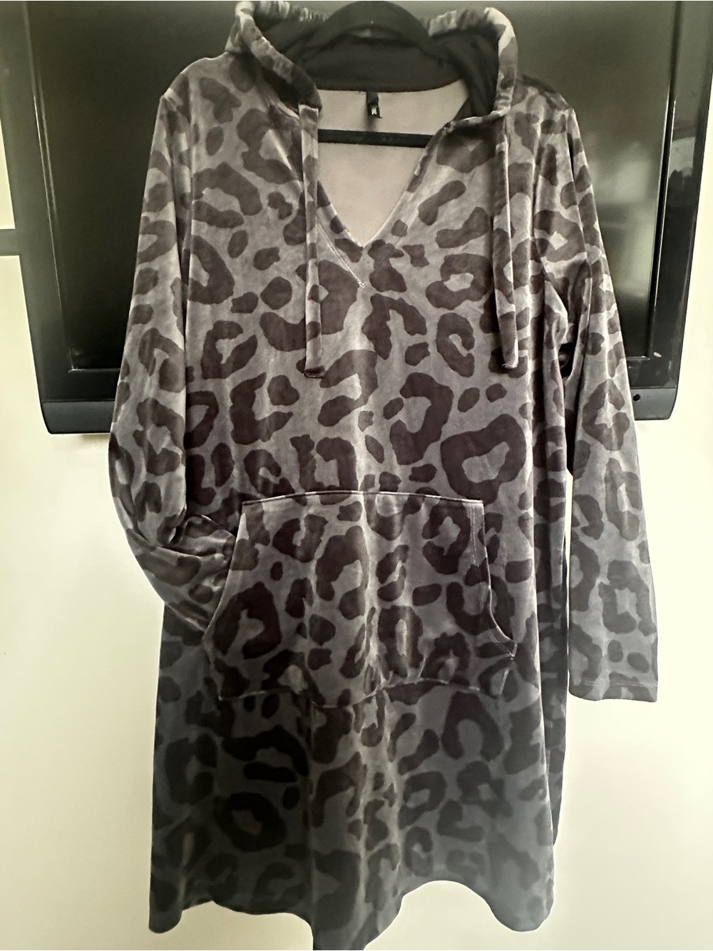 Torrid Cozy Leopard Print Hooded Tunic sleep Dress